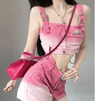 Sweet Fashion Suit Summer Gradient Pink-Harajuku Punk - Vusy Kawaii Shop
