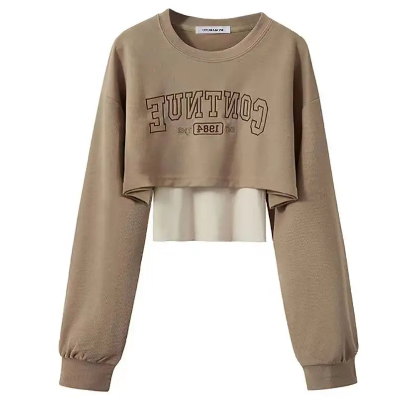Pants Sets O Neck Letter Printed Short Sweatshirt Tank Top - Vusy Kawaii Shop