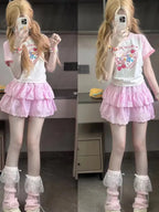 Sweet Lolita Style 2 Piece Sets Outfits Cartoon Bunny Bear - Vusy Kawaii Shop