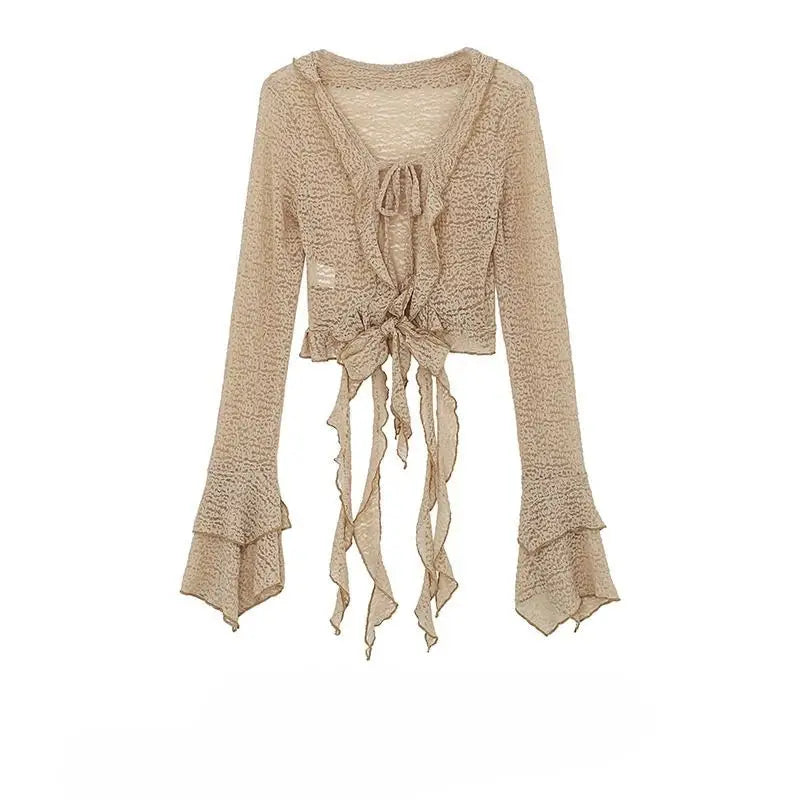 Summer in Chic Vintage Sunscreen Cardigan Top and Strap - Vusy Kawaii Shop