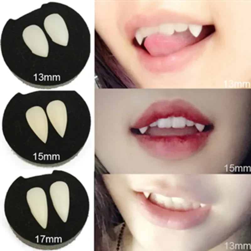 Nezuko Kamado cosplay vampire fangs accessory detail close-up