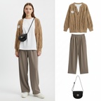 Fashion Suit Korean Elegant Knitting Sweater and White Long - Vusy Kawaii Shop