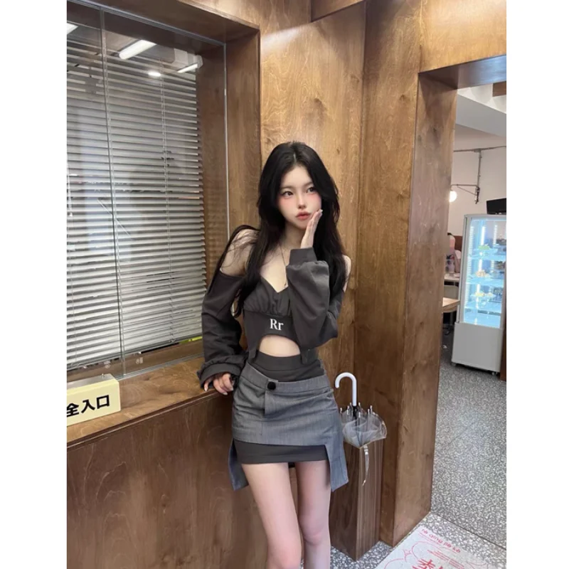 Chic Fashion Women Streetwear Sexy Halter Off Shoulder Crop - Vusy Kawaii Shop