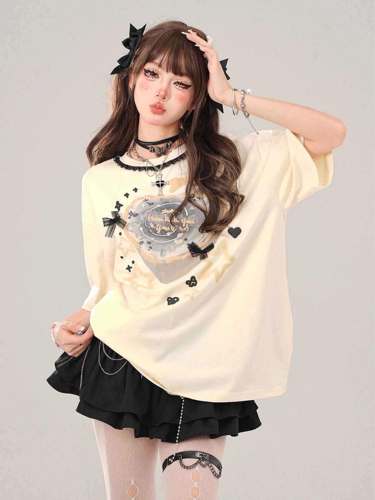 Short Sleeved T-Shirt Women Loose Design Half Sleeved Belly
