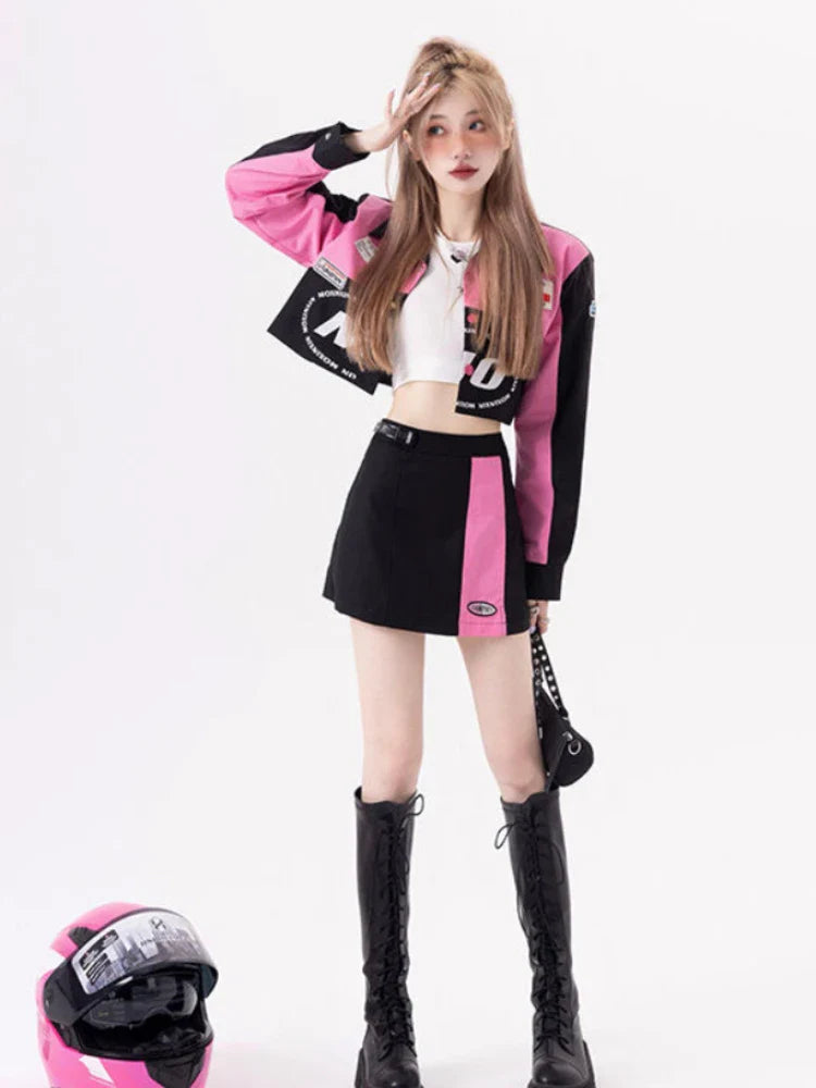 Contrast Color Matching Sets Harajuku Punk Gothic Spring - Vusy Kawaii Shop