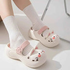 2025 New Cute Cartoon Slippers For Women Fashion Clogs Anti-slip Summer Shoes Girls Street Sandals 2 Way Wear Beach Slides