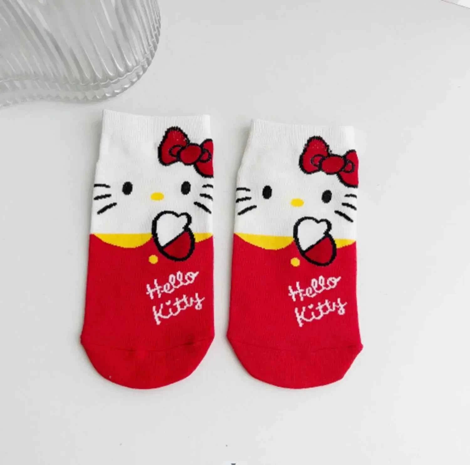 5pairs Kawaii Sanrio Hello Kitty Women Socks Cute Cartoon Christmas Socks Anime Cotton Korean Sweet Sock for Kids Girl
