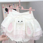 Japanese Sweet Cake Skirts Cute Ear Bunny Simple Sweet Skirt