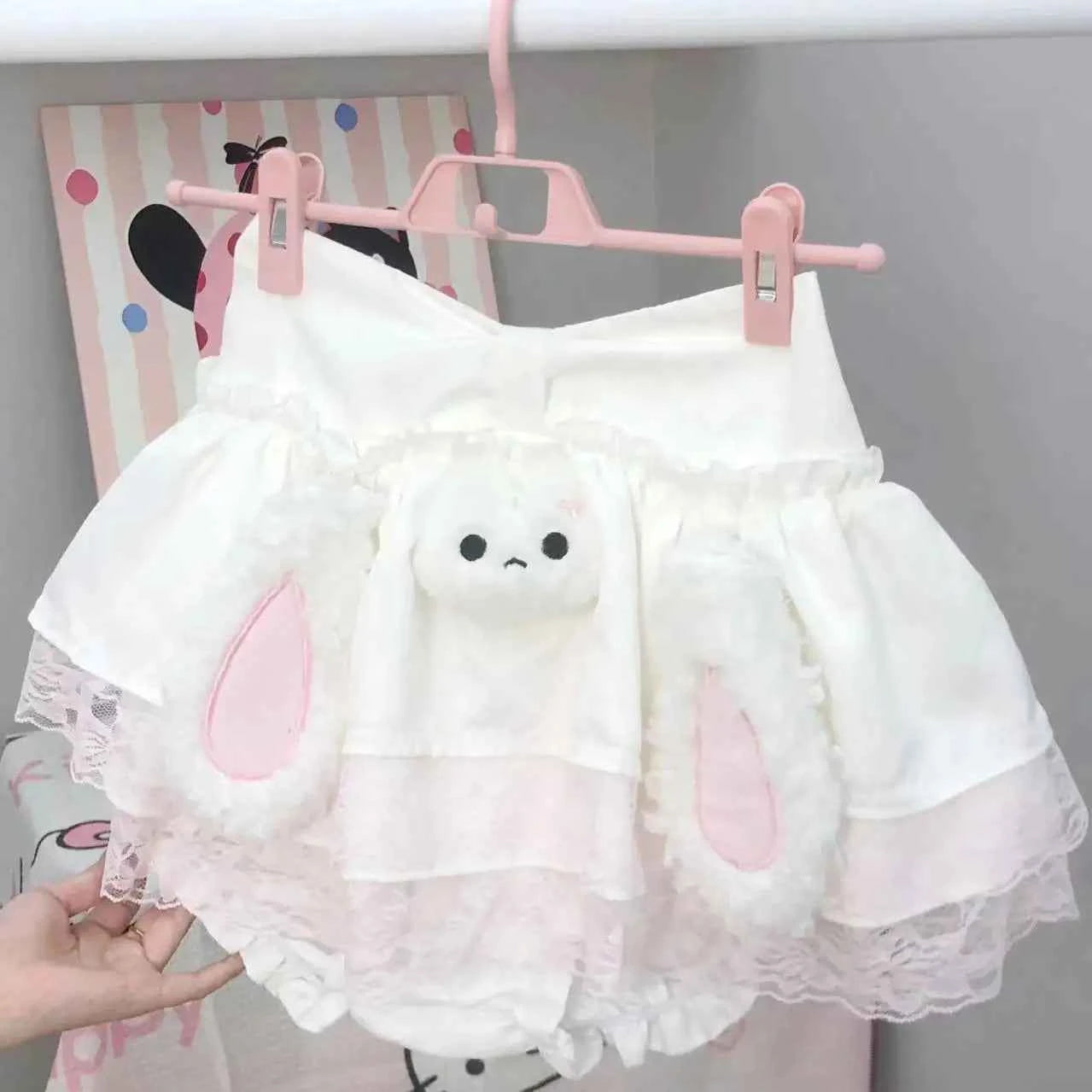 Japanese Sweet Cake Skirts Cute Ear Bunny Simple Sweet Skirt