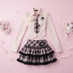 Preppy Style Turndown Collar Single Breasted Long Sleeved - Vusy Kawaii Shop