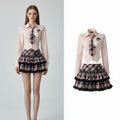 Preppy Style Turndown Collar Single Breasted Long Sleeved