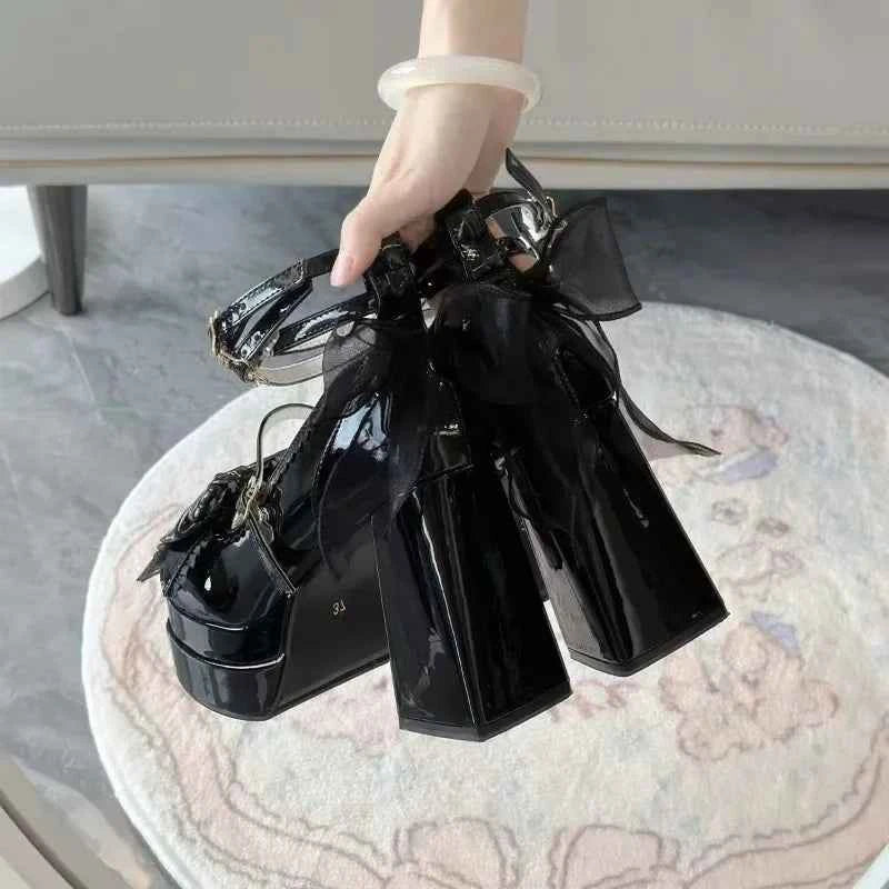 Night Club Platform Women Lolita Pumps Fashion Shallow High Heel Shoes 2025 Spring Autumn Ladies Outdoor Stripper Shoes