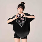 Gradient Short Sleeved T-Shirt Women Slimming Personalized