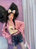 Kawaii High Waist Denim Shorts waist