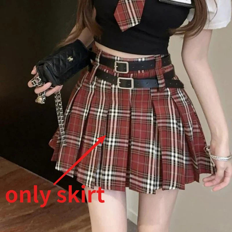 Summer Uniform Fake Two Piece Short Sleeve Top - Vusy Kawaii Shop