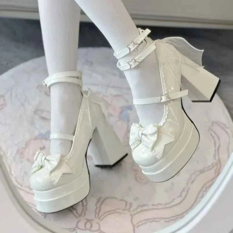 Night Club Platform Women Lolita Pumps Fashion Shallow High Heel Shoes 2025 Spring Autumn Ladies Outdoor Stripper Shoes