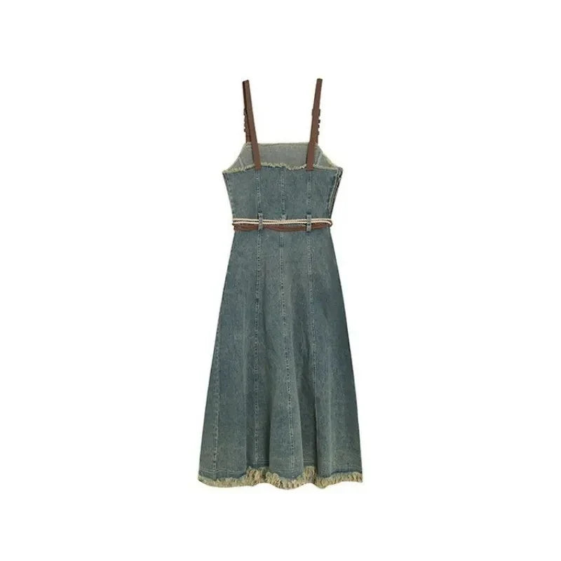 Autumn-Winter Vintage Two-Piece Set Knit Sweater Denim - Vusy Kawaii Shop