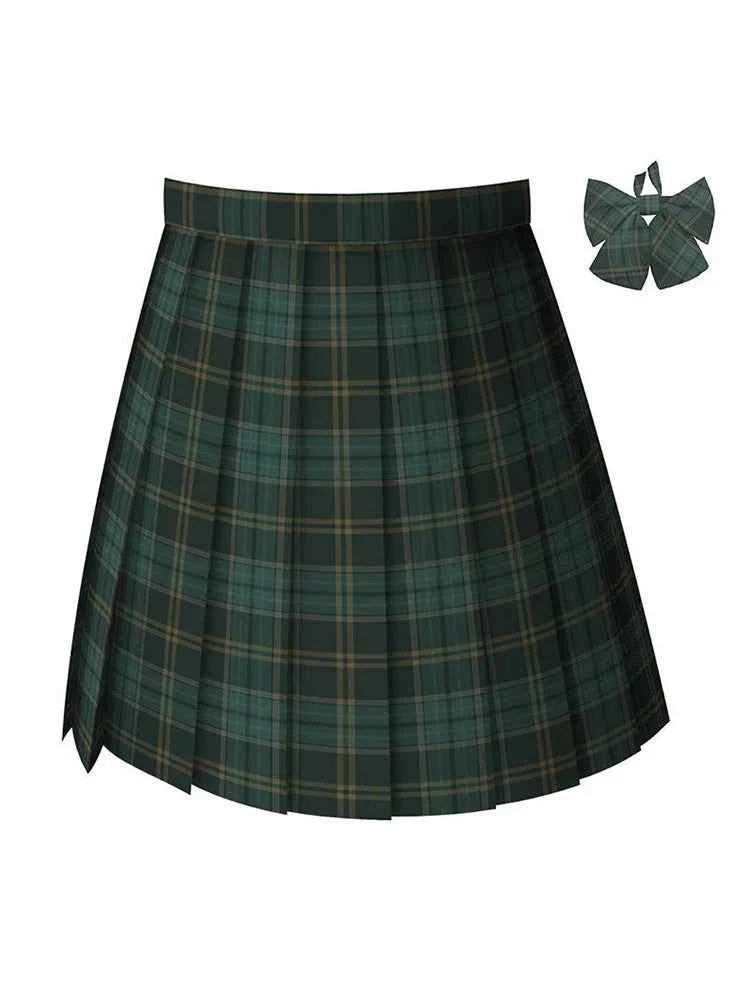 Uniform Skirt Women Spring Japanese Preppy Uniform Plaid