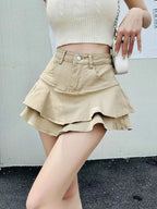 Mini Skirts Vintage High Waist Women Pleated Skirt Chic