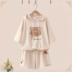 Summer Short Sleeve Sports Suit Cute Bear T-Shirt Japanese - Vusy Kawaii Shop