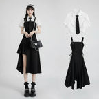 Summer Preppy Style 2-Piece Set Short Shirt with Tie - Vusy Kawaii Shop