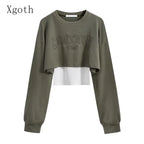 Pants Sets O Neck Letter Printed Short Sweatshirt Tank Top - Vusy Kawaii Shop