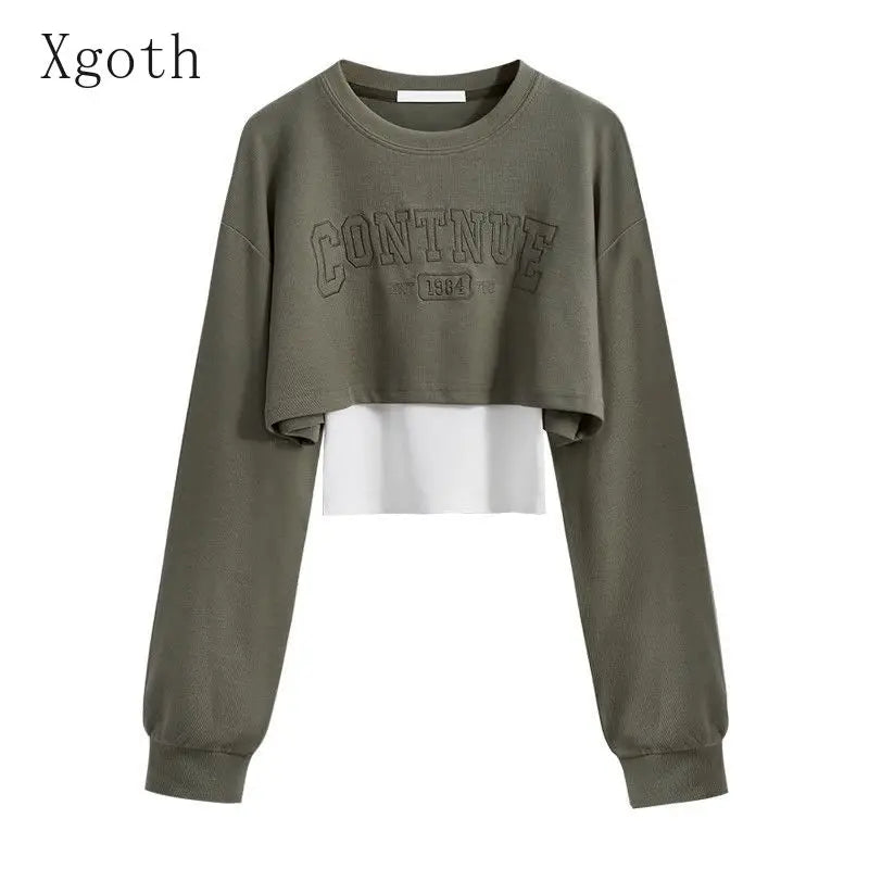 Pants Sets O Neck Letter Printed Short Sweatshirt Tank Top - Vusy Kawaii Shop