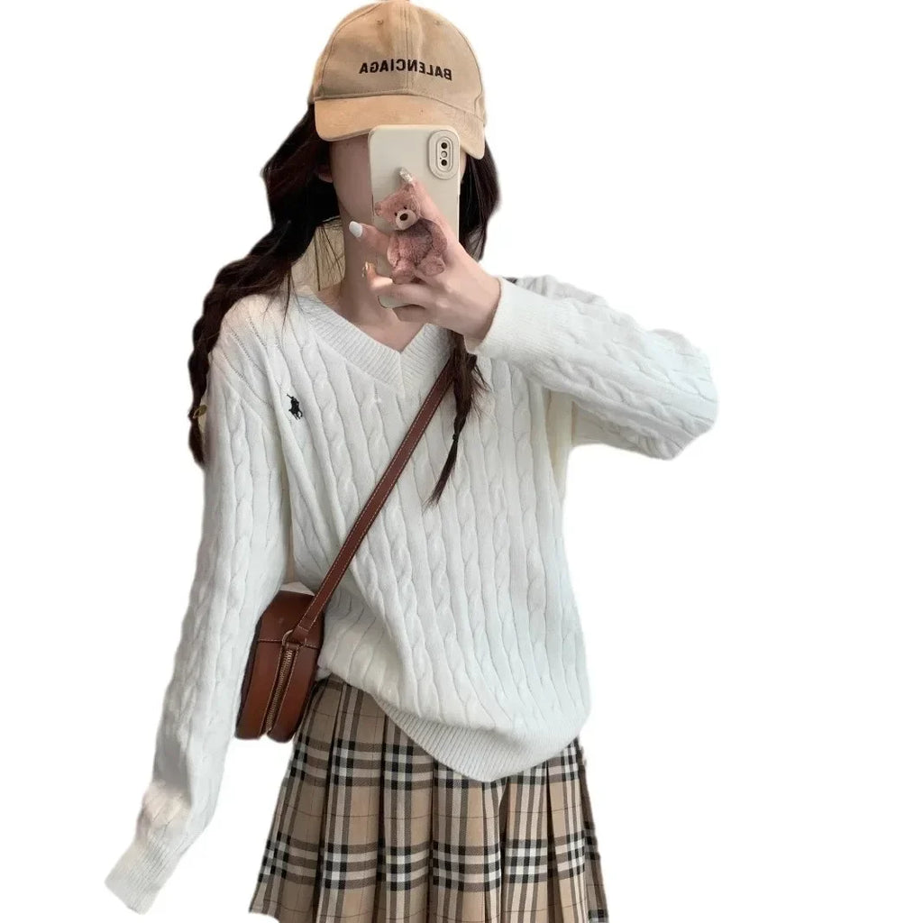 Loose Long Sleeve Knitted Sweater Autumn Winter Inner Wear - Vusy Kawaii Shop