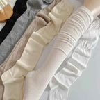 Thigh High Stockings Women Girls Black White JK Long Socks Lolita Summer Leggings Sweet Ballet Hosiery Thin Loose Costumes