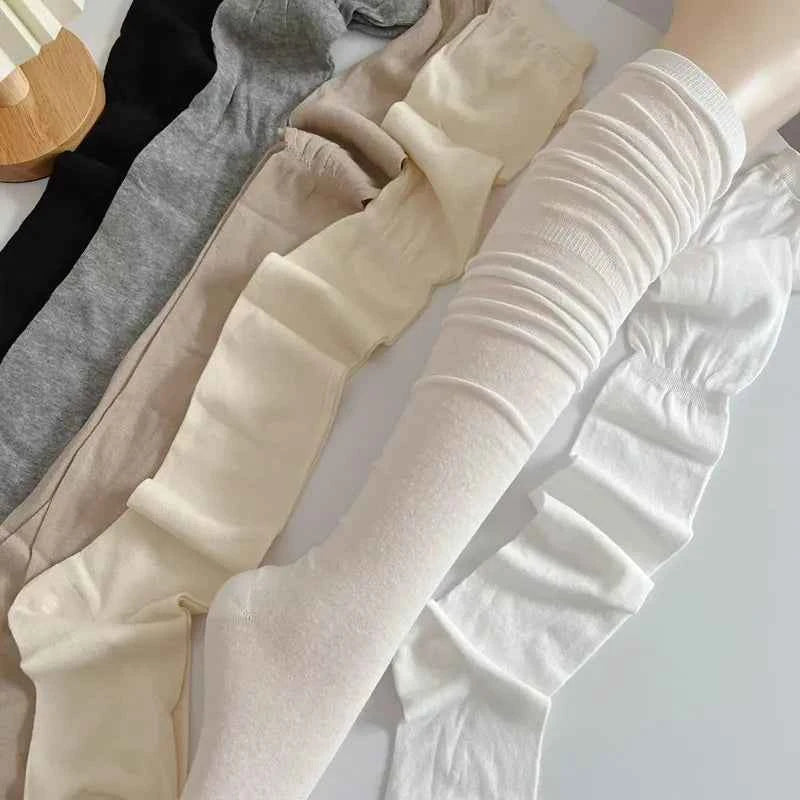 Thigh High Stockings Women Girls Black White JK Long Socks Lolita Summer Leggings Sweet Ballet Hosiery Thin Loose Costumes