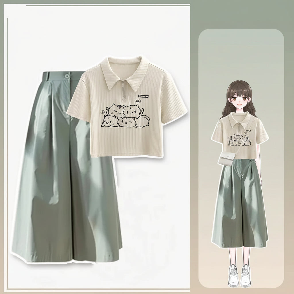 Fresh Summer Petite High-End Feel Dress Set Slimming - Vusy Kawaii Shop