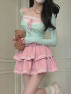 Kawaii Japanese Style Lolita Suit Women Slim Blouse Lace - Vusy Kawaii Shop