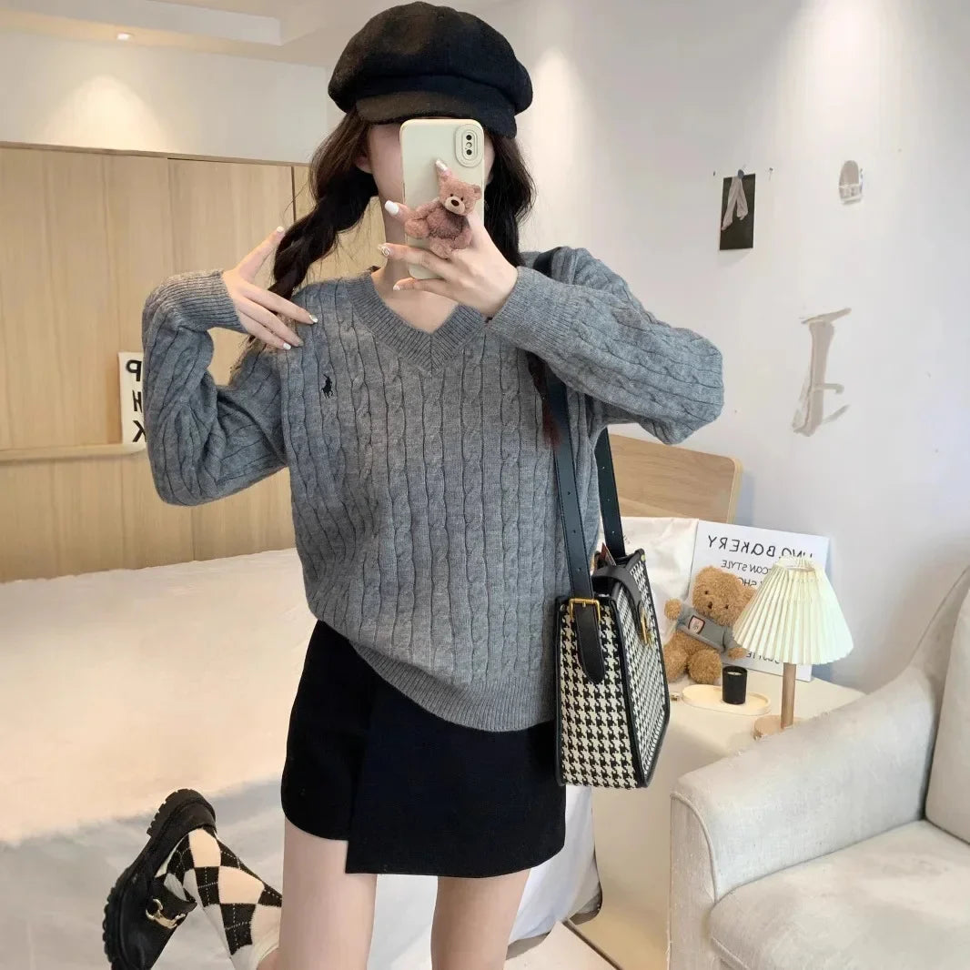 Loose Long Sleeve Knitted Sweater Autumn Winter Inner Wear - Vusy Kawaii Shop