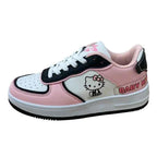 Sanrios Hello Kitty Sneakers Kawaii Women's Shoes Fashion Breathable Sneaker Leather Cartoon Cute Girls Skateboard Spring/autumn
