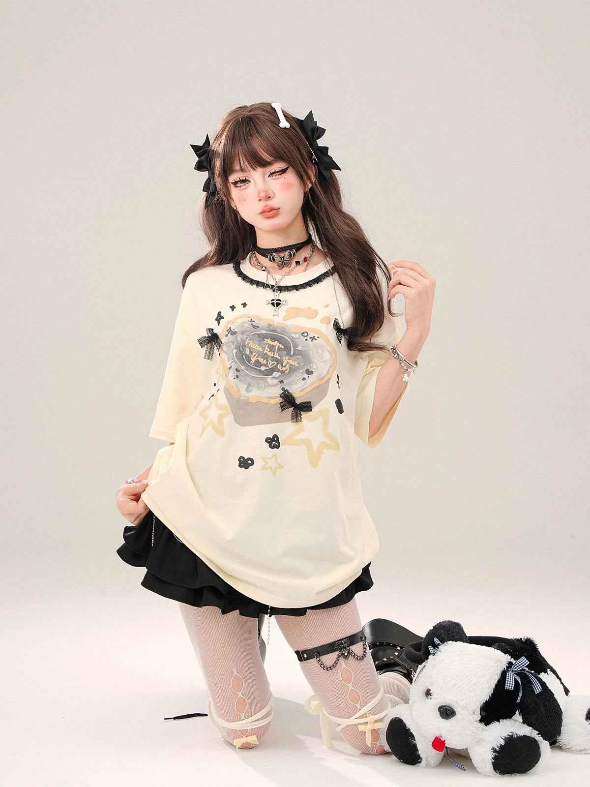 Short Sleeved T-Shirt Women Loose Design Half Sleeved Belly