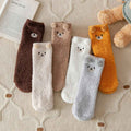 5/6/ Cartoon Animal Socks Women Warm Plush Mid-Calf Sock 6