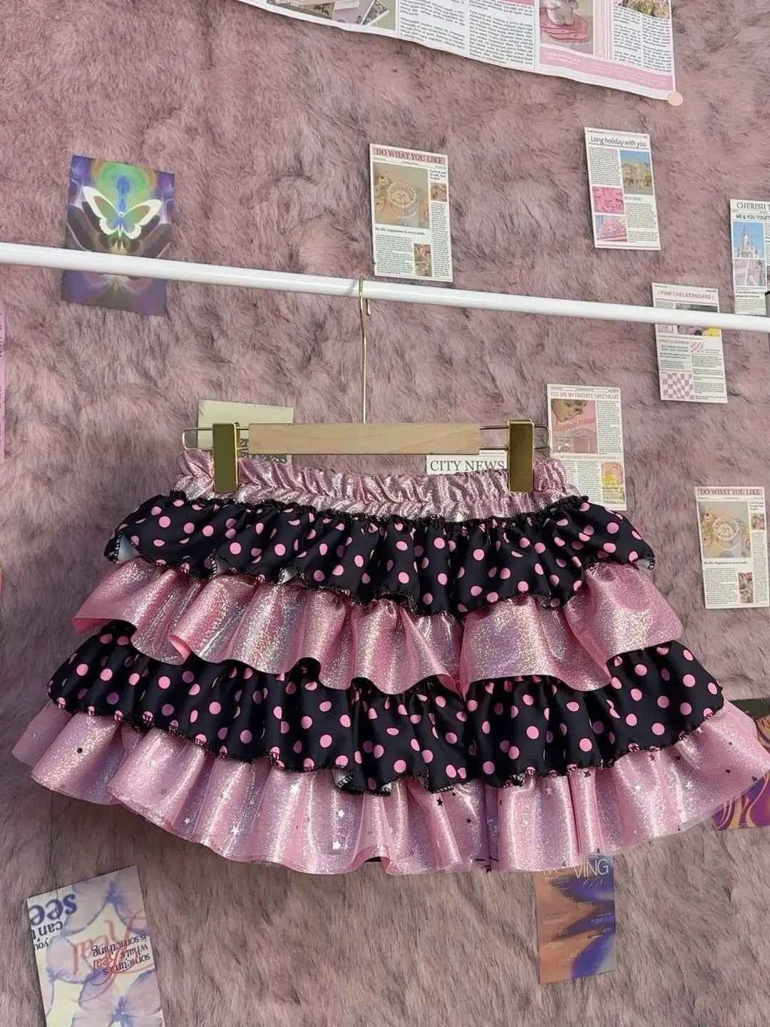 Sweet Girl Cute Girl Pink Cake Skirt Short Skirt Summer