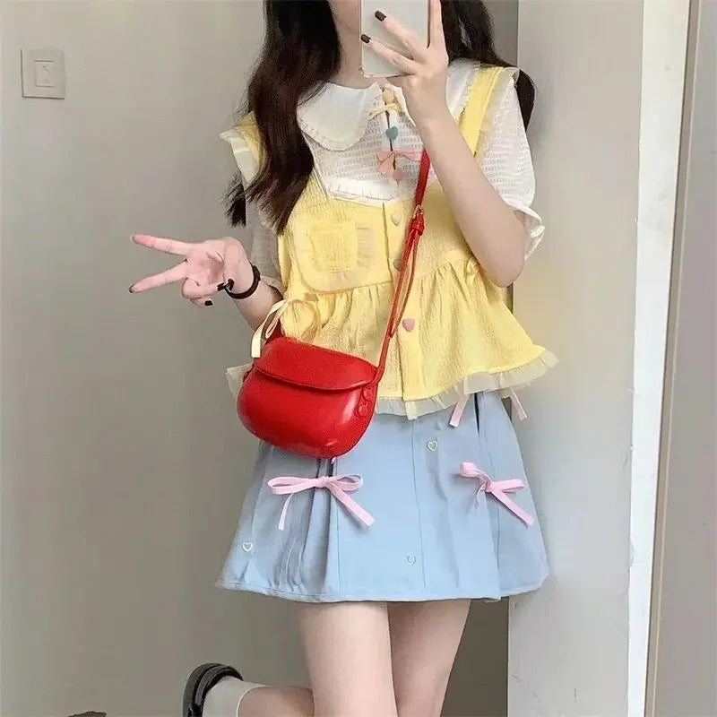 Long Sleeve Japanese Sweet 3 Piece Sets Kawaii Mori Girl - Vusy Kawaii Shop