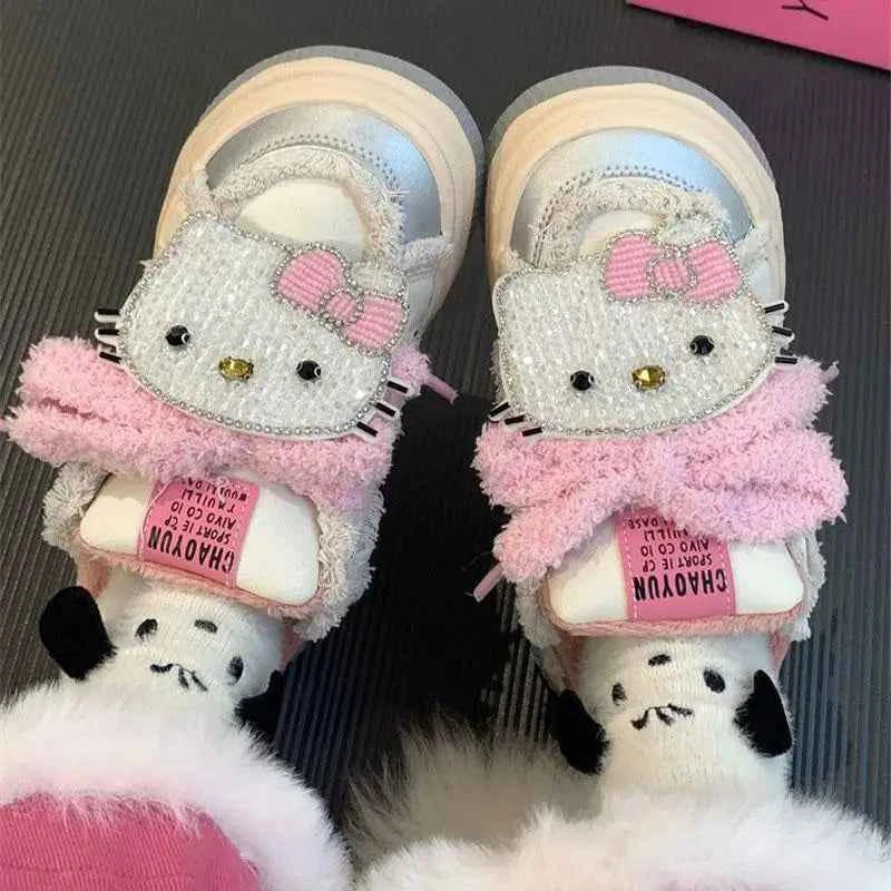 Sanrios Hello Kittys Fashion Design Plate Shoes Y2K Girl Cartoon Korean Style Aesthetic Cute Shoes Women Fashion Casual Sneakers