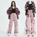 Plaid Shirt, Sling Vest & Cargo Pants 3-Piece Set – Women's Streetwear Outfit