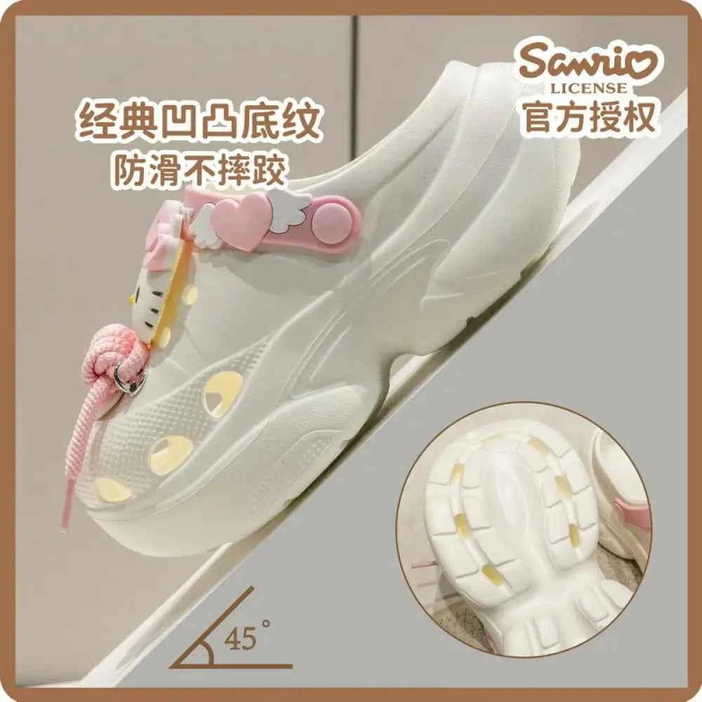 Cute Hello Kitty Sandals Women Eva Slippers Sanrioed Kawaii Anime Summer Girls Female Summer Beach Outside Anti-Slip Sandals
