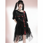Harajuku T-Shirts Women Cross Chain Top Tee Loose Off - Vusy Kawaii Shop