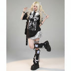 Women Japanese Cartoon Print Top Streetwear Sailor Collar - Vusy Kawaii Shop