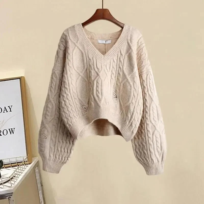 Soft Street Style Knitted Sweater Top and Bottom Set Autumn - Vusy Kawaii Shop
