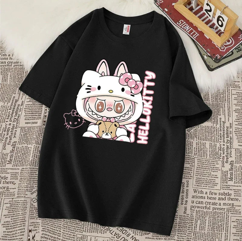 Cartoon Printed Casual T-Shirt in Summer 100% Cotton - Vusy Kawaii Shop