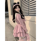 Chic Fashion Peter Pan Collar Patchwork Women Coat and Slim - Vusy Kawaii Shop