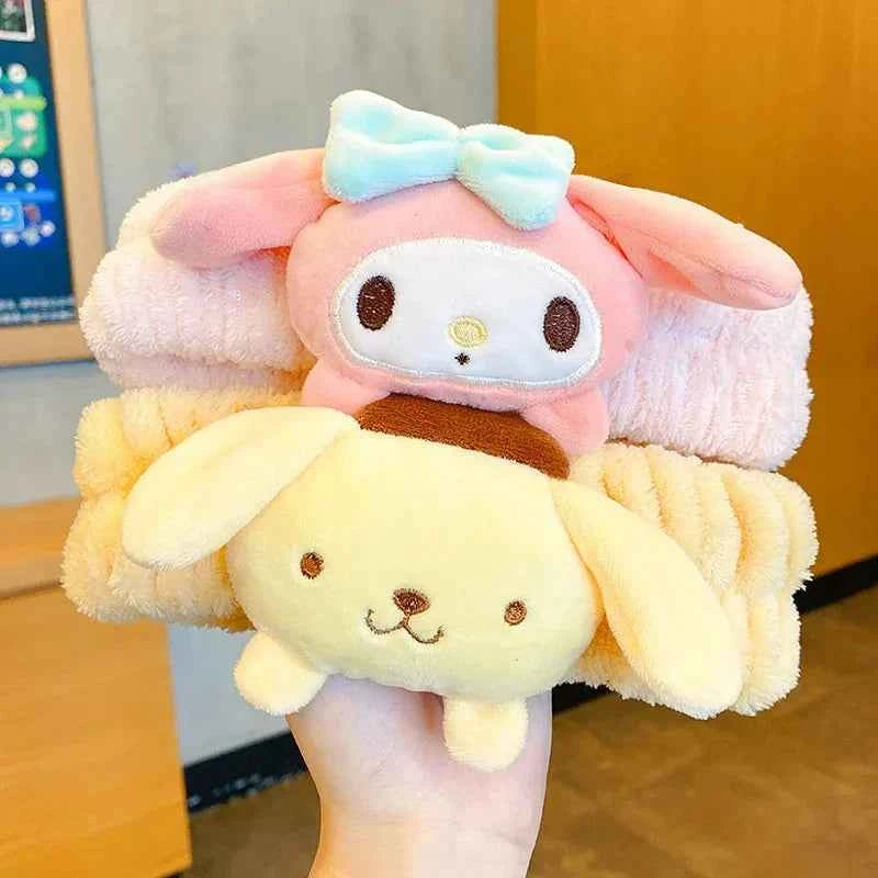Kuromi Melody Cute Face Wash Makeup Hairband Kawaii Cinnamoroll Sweet Non Slip Elastic Hair Accessories