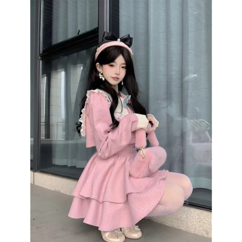 Chic Fashion Peter Pan Collar Patchwork Women Coat and Slim - Vusy Kawaii Shop