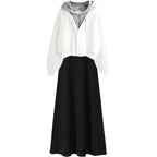 Winter Fake Two-Piece Hooded Sweatshirt Jacket and Knit - Vusy Kawaii Shop