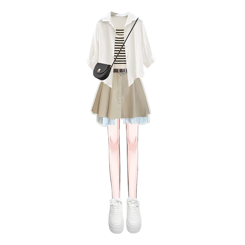 Spring-Summer Wear Set Fashion Shirt Top Slimming Tank Top - Vusy Kawaii Shop